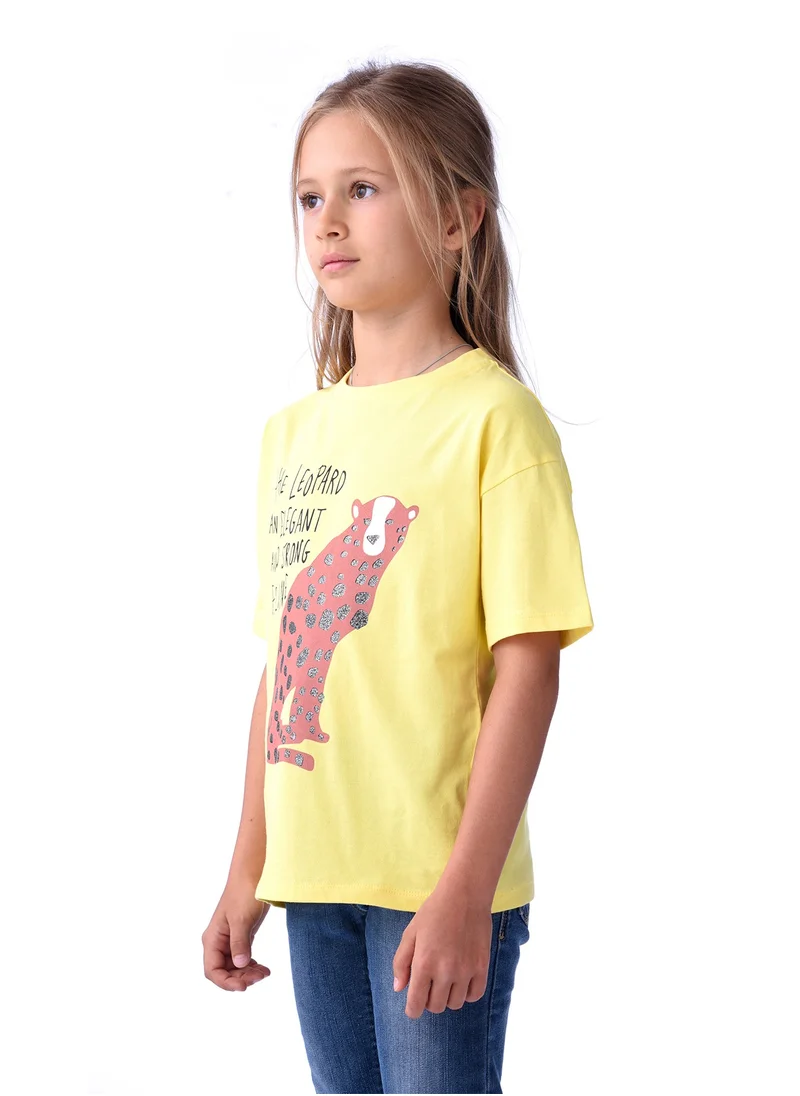 فكتور اند جين Victor and jane Girls' T-shirt - Yellow