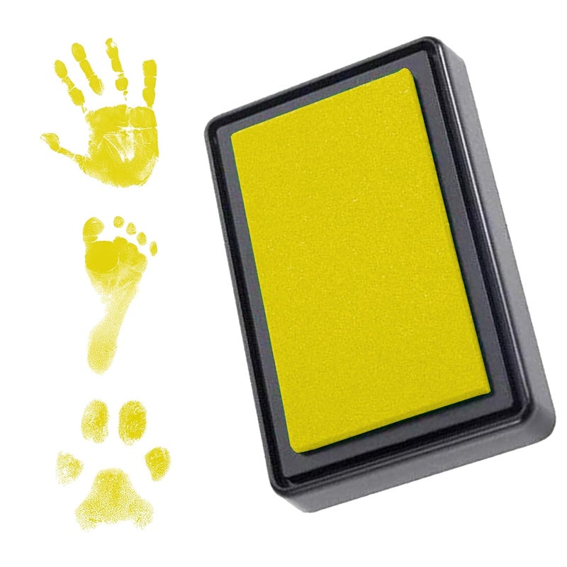 Bembika Baby Finger Print and Footprint Kit inkpad for Kids, InkPad for Baby's Hand and Foot Impression Safe and Non Toxic Ink Pad for Baby Foot Prints and Handprints-(Yellow) - Image 1