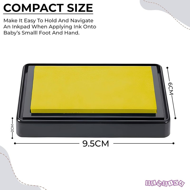 Bembika Baby Finger Print and Footprint Kit inkpad for Kids, InkPad for Baby's Hand and Foot Impression Safe and Non Toxic Ink Pad for Baby Foot Prints and Handprints-(Yellow) - Image 5