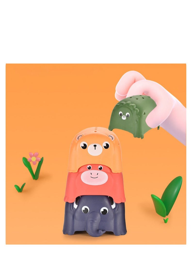 PYEBE Stacking Cups Baby Building Toy Nesting Cup Early Educational Toddlers Stacking Toy 8 Pcs with Pattern Fun for Kid Baby 6 to12 Months Play for Indoor Outdoor Bathtub Beach  - Image 3
