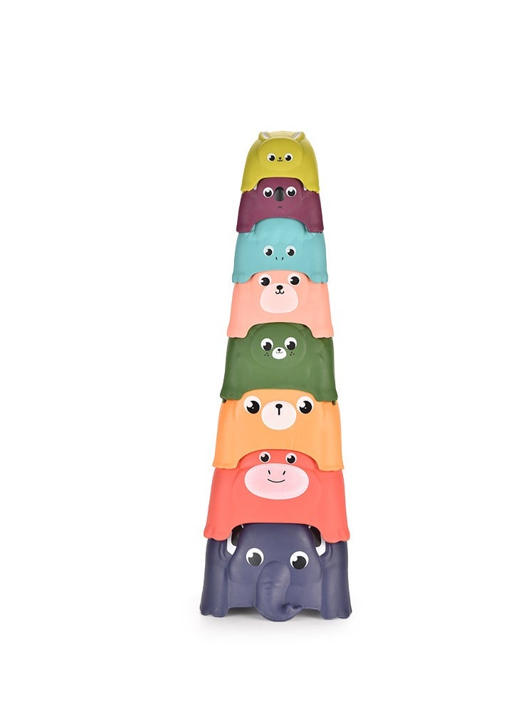PYEBE Stacking Cups Baby Building Toy Nesting Cup Early Educational Toddlers Stacking Toy 8 Pcs with Pattern Fun for Kid Baby 6 to12 Months Play for Indoor Outdoor Bathtub Beach  - Image 2
