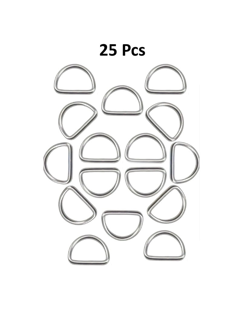 حلقة معدنية على شكل حرف D - 25 قطعة 20 ملم مشبك إبزيم قابل للتعديل باللون الأسود  - Image 4