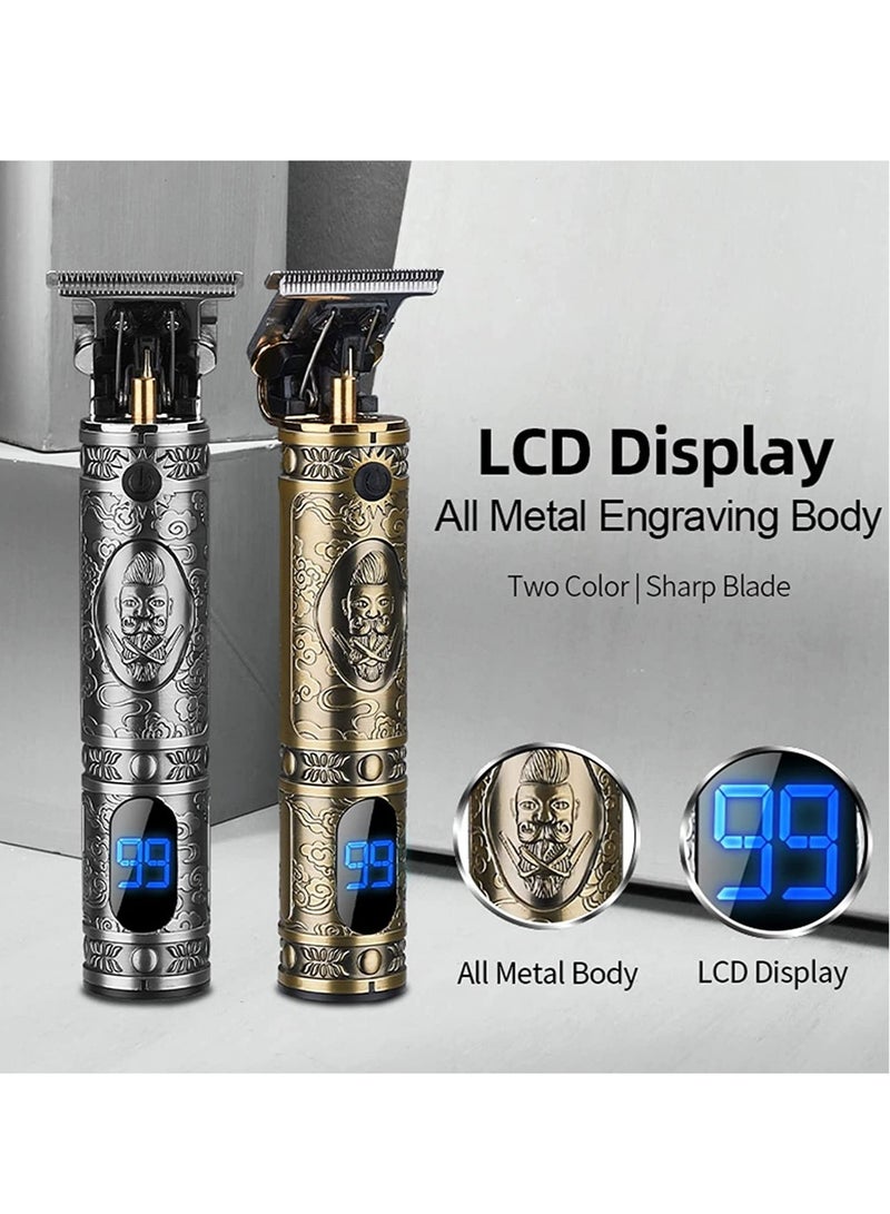 ELTRAZONE LCD Display Cordless Barber Clipper Hair Cutting Kit Beard Trimmer Haircut Grooming Set T-Blade Trimmer USB Electric Beard Trimmer - Image 3