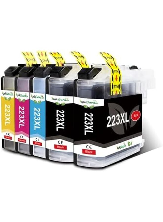 خرطوشة حبر متوافقة LC223 XL 5 قطع لطابعات DCP J562DW J4120DW MFC J480DW J680DW - Image 1