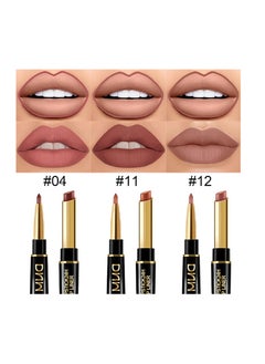 DNM evpct 3Pcs Chestnut Nude Brown Matte Lip Liner and Lipstick Combo Set Kit for Women DNM Antique Rose Magic Lipstick 24 Hours Original Lip Liner Makeup Stain Long Lasting Waterproof Smudge Proof labial  - Image 2