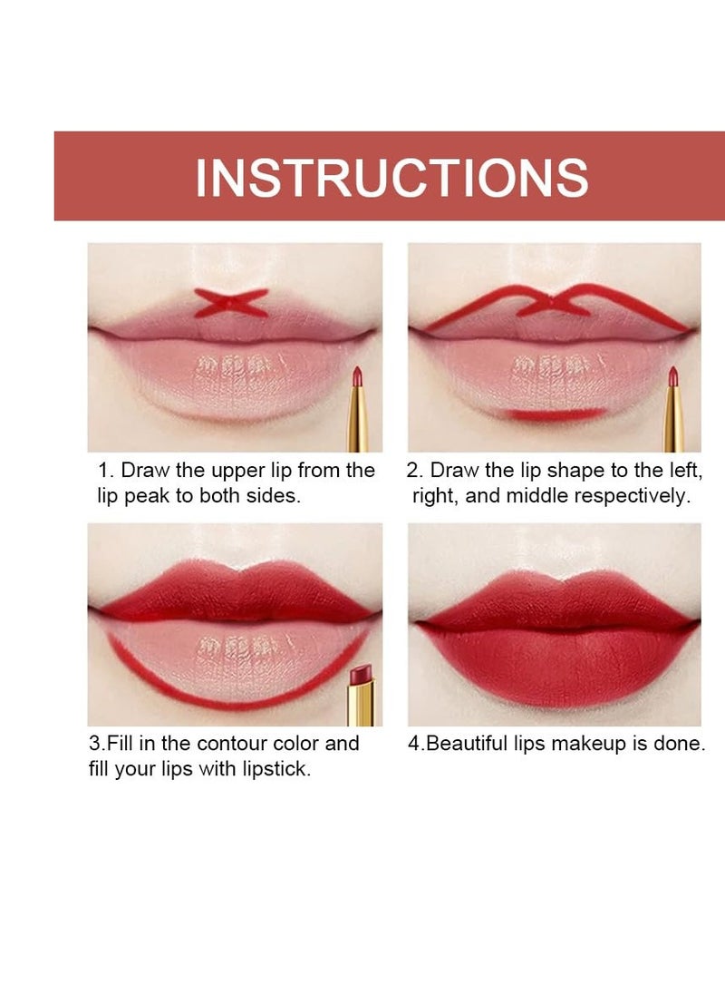 DNM evpct 3Pcs Chestnut Nude Brown Matte Lip Liner and Lipstick Combo Set Kit for Women DNM Antique Rose Magic Lipstick 24 Hours Original Lip Liner Makeup Stain Long Lasting Waterproof Smudge Proof labial  - Image 5