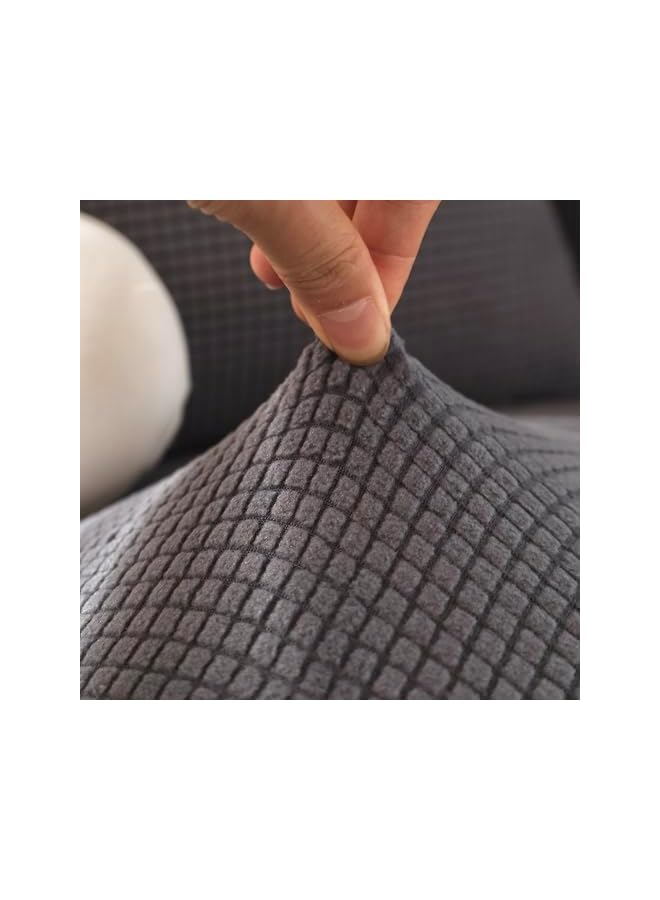 Green Tiger غطاء أريكة قابل للتمدد لأريكة بمقعدين (145-180 سم) غطاء أريكة قابل للغسل مع قاعدة مرنة، واقي أثاث صديق للكلاب والقطط، أغطية أريكة ملائمة مع رغوة غير قابلة للانزلاق، رمادي داكن - Image 5