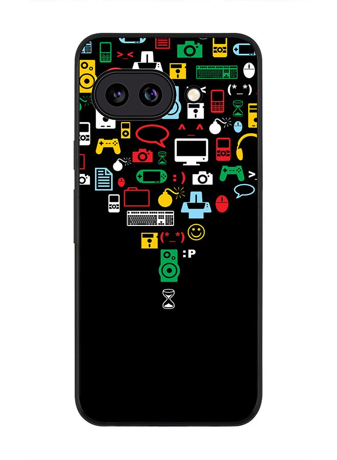 For Google Pixel 9a Case,Slim fit Camera Protection, Shockproof Thin Phone cover  - Convergence (Black)