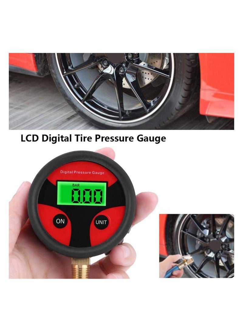 Excefore Digital Tyre Pressure Gauge, Car Multi-Fonction LCD Digital Tyre Air Pressure Inflator Gauge Meter Tester, Digital Tyre Air Pressure Gauge LCD Manometer for Car Truck Motorcycle - Image 4