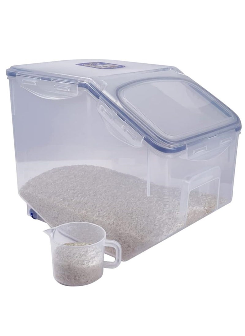 LOCK & LOCK LocknLock 12L Rice Case with Cup – Durable, BPA-Free Kitchen Storage with Enhanced Silicone Seal  - Image 4