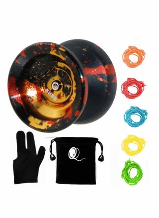 Advanced Professional Yoyo with Long Spinning Time, Responsive Y01 Node Design, Glove, Bag, and 5 Replacement Strings - Black Splash Golden Colorway - pzsku/ZBEA16A778B8648D5976CZ/45/1746663419/e021f69d-666a-41dd-8025-566a303150c7