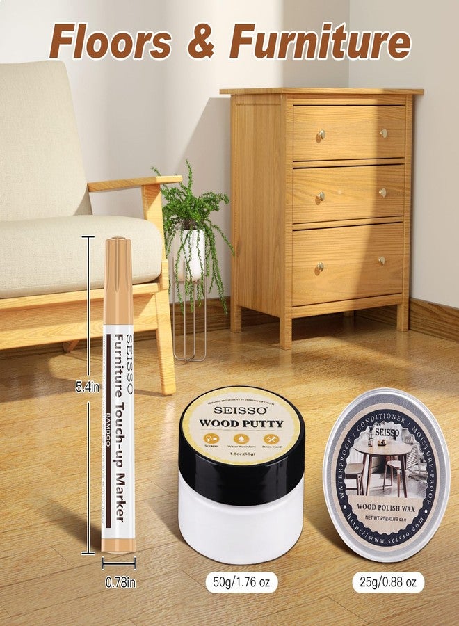 SEISSO Furniture Touch Up Markers, 12 Colors New Upgrade Furniture Pens, Wood Markers, 19 Pcs Wood Scratch Repair Tools Kit with Polish Wax, Wood Putty, for Cracks, Holes, Stains, Floors, Tables, Cabinets - Image 2