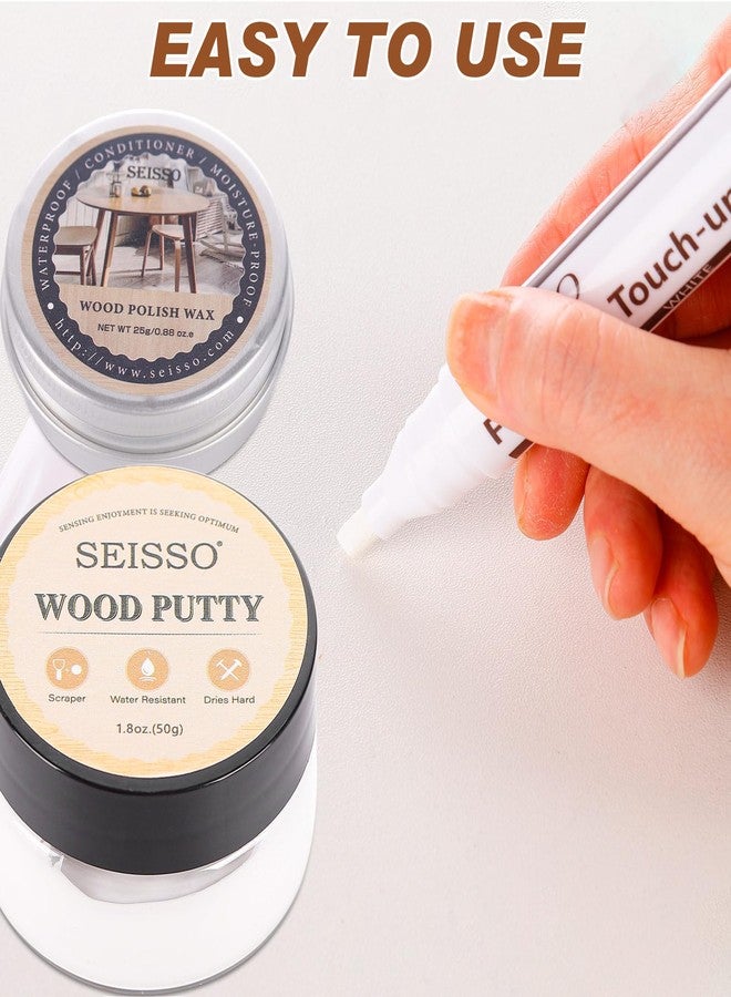 SEISSO Furniture Touch Up Markers, 12 Colors New Upgrade Furniture Pens, Wood Markers, 19 Pcs Wood Scratch Repair Tools Kit with Polish Wax, Wood Putty, for Cracks, Holes, Stains, Floors, Tables, Cabinets - Image 3