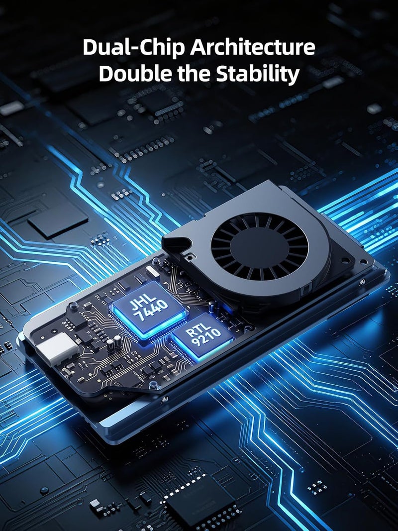 ACASIS 40Gbps M.2 NVMe SSD Enclosure ، مع مروحة تبريد ، TBU 405 Pro لـ M1 M2 Pro / Max ، متوافق مع Thunderbolt 4/3/USB3.2/3.1/3.0/2.0 ، دعم M.2 Enclosure SSD 2280/2260/2242/2230 B + M M-Key - Image 3