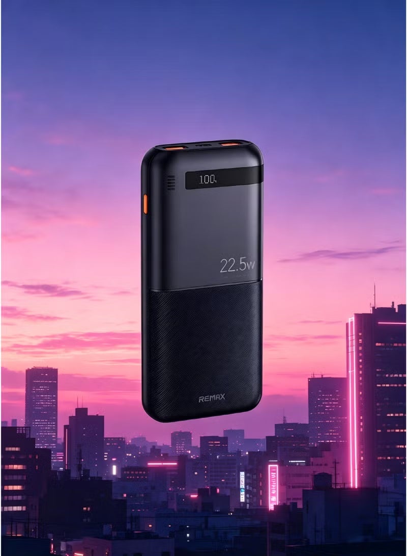 REMAX RPP-71 10000mAh Power Bank 22.5W Fast Charging Portable Battery Charger with Built-in Type-C and Lightning Cables, Compact External Battery Pack for Smartphones and Compatible Devices, Black - Image 2