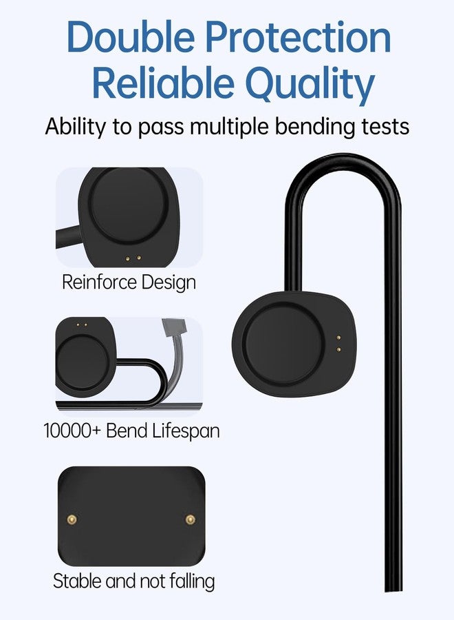 WUNIAK for Amazfit Cheetah2 Pro/Bip Max/T-Rex Ultra 2/Active Max/Active 3 Premium/Helio Strap Smart Watch Charging Cable Set, WUNIAK Magnetic Charging Base & USB Flexible Charging Set, 1-Pack - Image 5