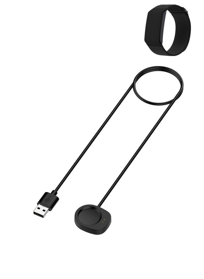 WUNIAK for Amazfit Cheetah2 Pro/Bip Max/T-Rex Ultra 2/Active Max/Active 3 Premium/Helio Strap Smart Watch Charging Cable Set, WUNIAK Magnetic Charging Base & USB Flexible Charging Set, 1-Pack - Image 1