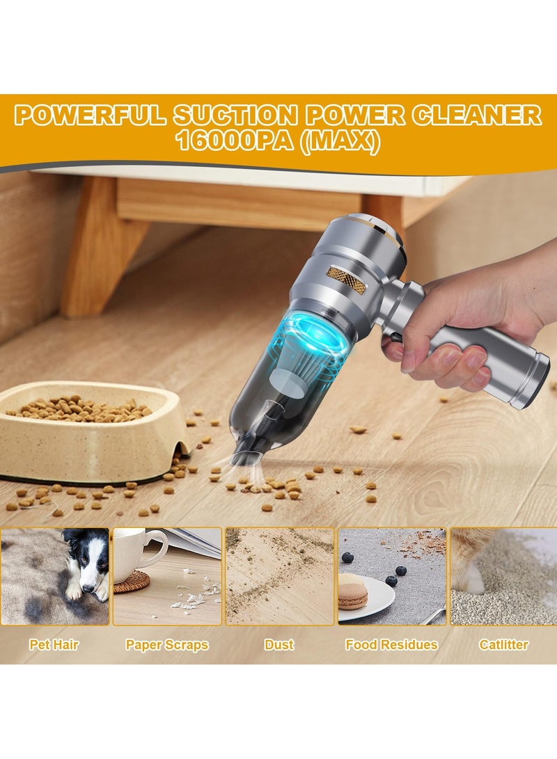 4 in 1 Handheld Vacuum Cleaner, 16000Pa Power Suction Portable Vacuum Cleaner, 6000mAh Rechargeable Car Vacuum with 3 Speed u0026 HEPA Filter, Cleaner for Car, Home Duster, Pet - Image 2