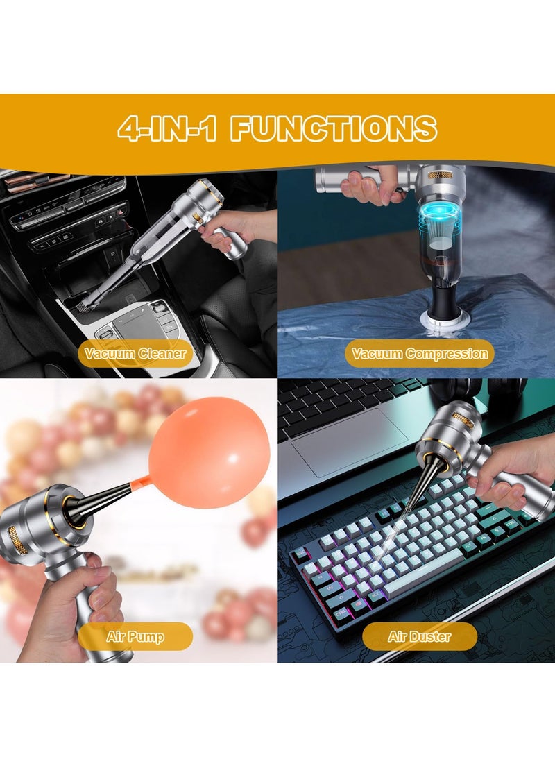 4 in 1 Handheld Vacuum Cleaner, 16000Pa Power Suction Portable Vacuum Cleaner, 6000mAh Rechargeable Car Vacuum with 3 Speed u0026 HEPA Filter, Cleaner for Car, Home Duster, Pet - Image 3