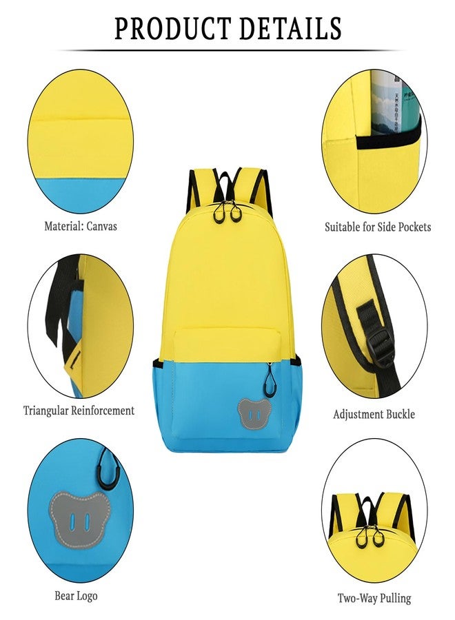 SYGA Kids Schoolbag, Breathable, Waterproof, Customized Logo Backpack For Kindergarten And Elementary School Students (Large Yellow With Lake Blue) - Image 5