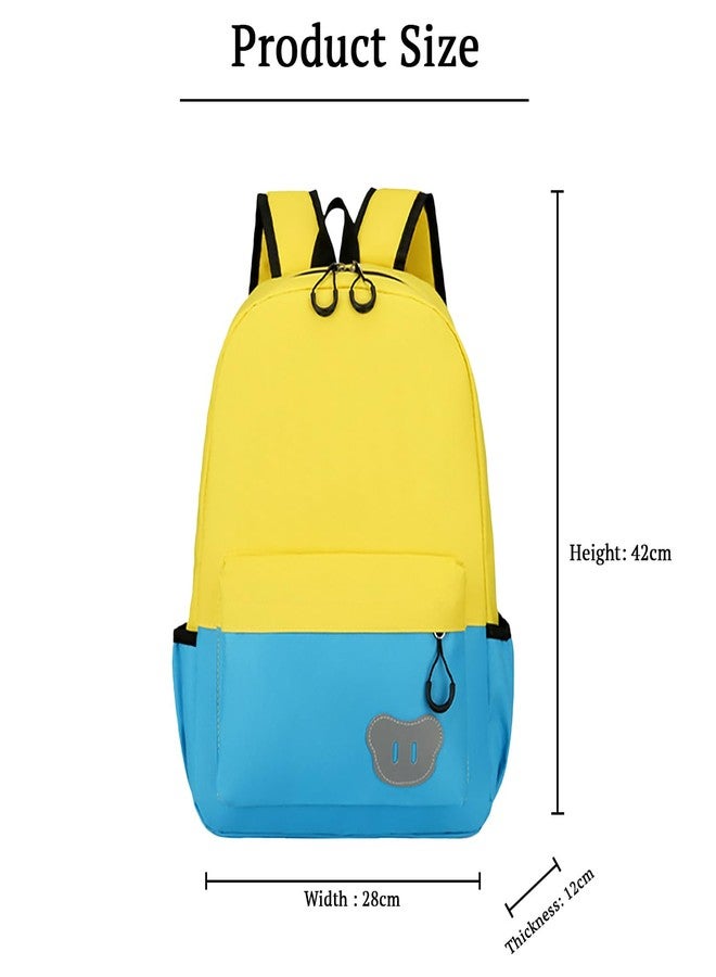SYGA Kids Schoolbag, Breathable, Waterproof, Customized Logo Backpack For Kindergarten And Elementary School Students (Large Yellow With Lake Blue) - Image 4
