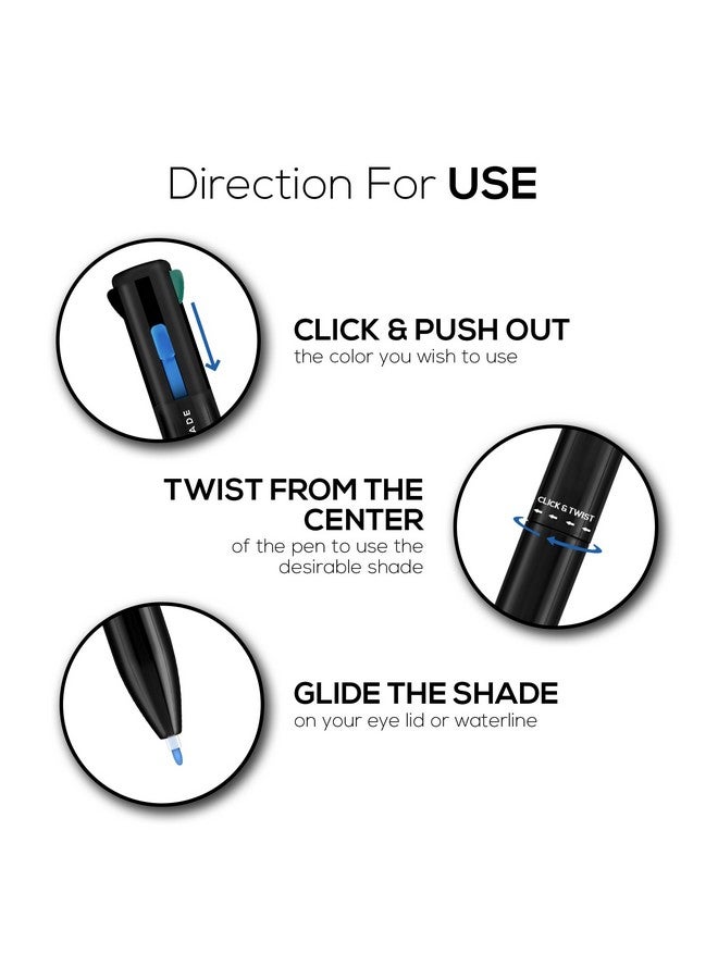 Renee كاجال رينيه بولد 4-4-في-1 - أربعة ألوان أسود، بني، أخضر مائل إلى الأزرق وأزرق | لمسة نهائية غير لامعة | لون غني | تطبيق بضغطة واحدة | مناسب للسفر | سهل الاستخدام - Image 4