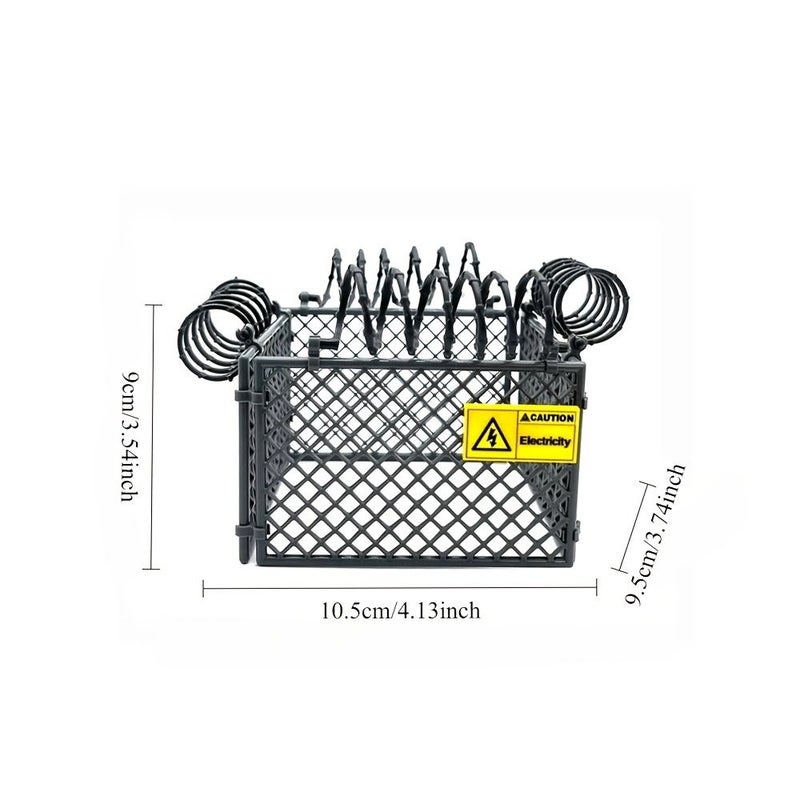 Simulation Sand Table Fence Model 1pc With Warning Signs Barbed Wire Guardrail Details - Image 2