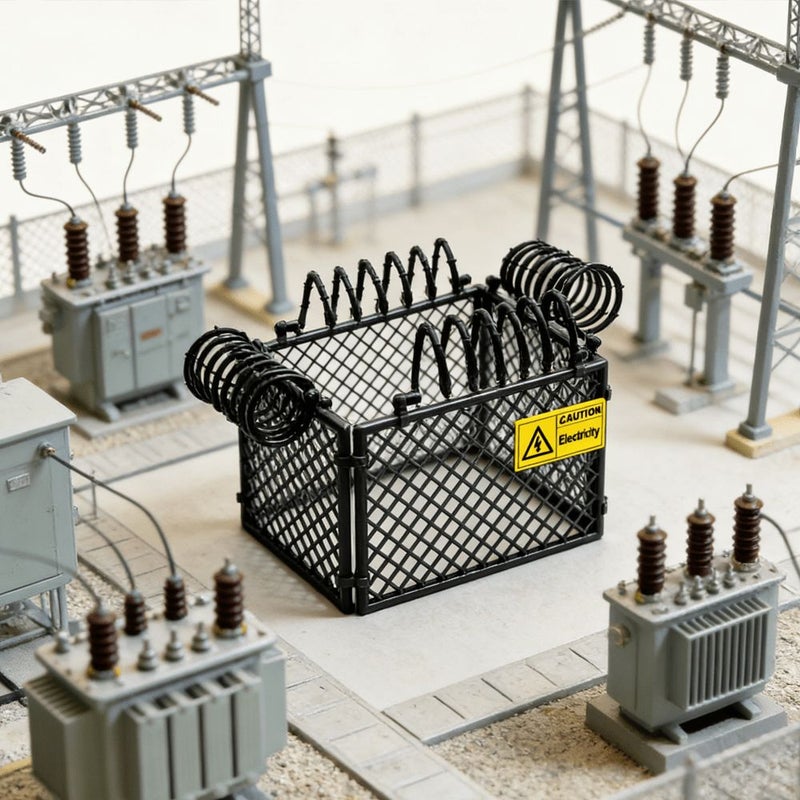 Simulation Sand Table Fence Model 1pc With Warning Signs Barbed Wire Guardrail Details - Image 3