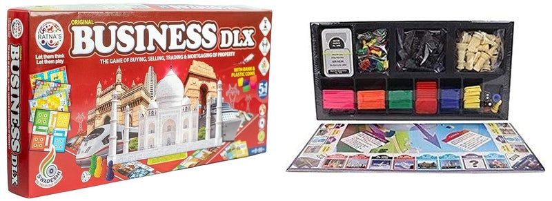Ratna's Business 5 in 1 Deluxe Game with Plastic Money Coins to Learn Trading - Educational Board Game with Other Games Like Snake & Ladders, Ludo, Car Rally, and Cricket for Kids - Image 5