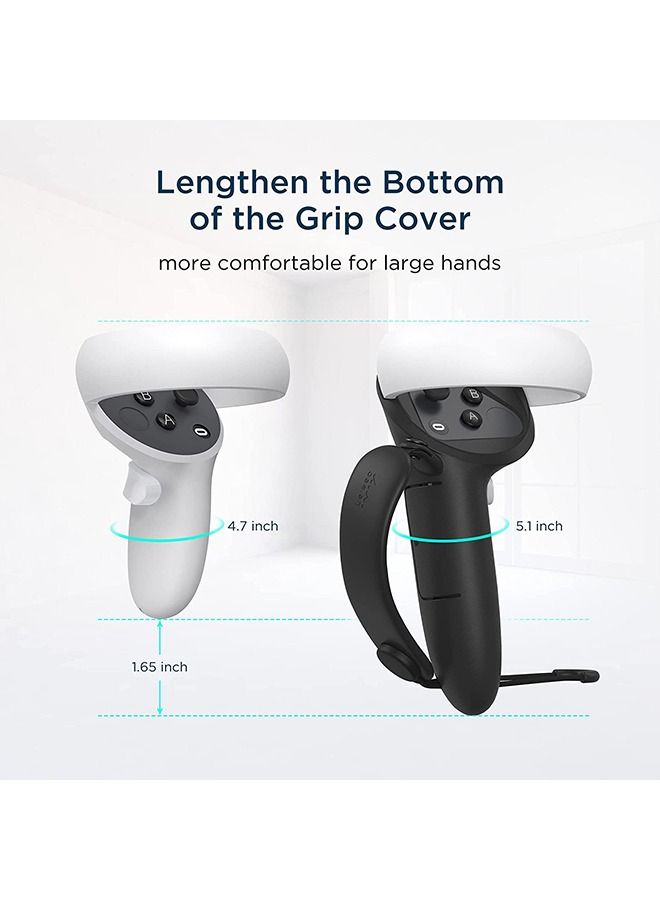 KIWI design Controller Grips Cover with Battery Opening Adjustable with Knuckle Straps Suitable for Large Hands Compatible with META Quest 2 - Image 2