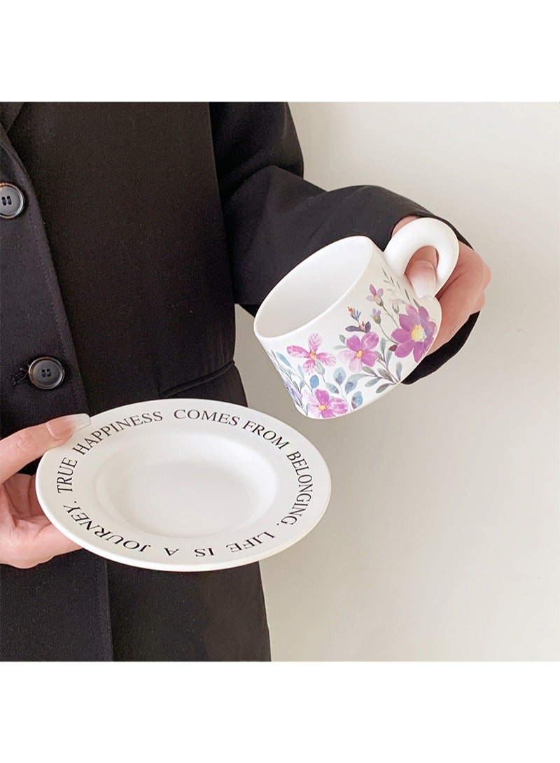 Aikanbo Ceramic Coffee Cup and Saucer Gift Box Set，Vintage Floral Design，Perfect for Espresso，Tea or Coffee Lovers， Gift Boxed for Home，Office or Special Occasion (Phalaenopsis) - Image 5