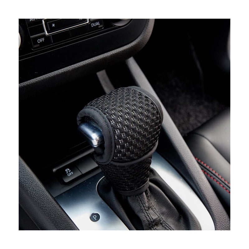 Yourkar Car Gear Shift Knob Cover Breathable Automotive Shift Knob Gear Handle Stick Protector Cover AntiSlip AntiScratch Auto Stick Shift Cover Universal Car Accessories Black Regular - Image 3