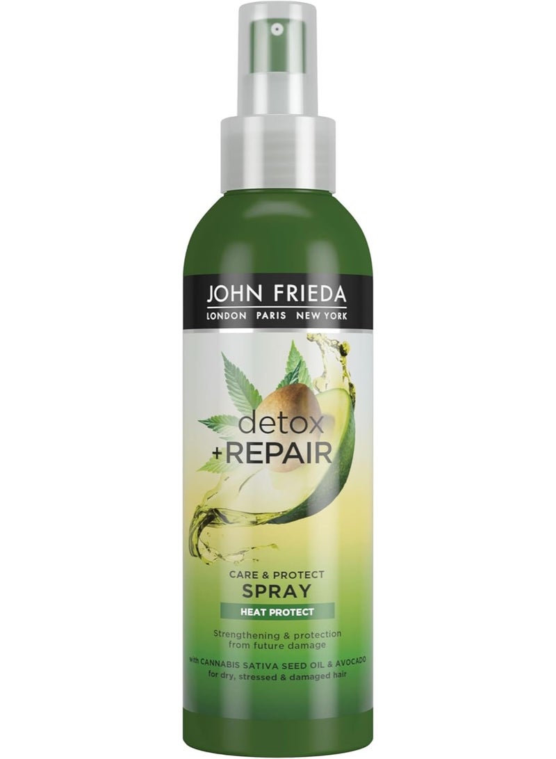 جون فريدا بخاخ جون فريدا للعناية بالشعر وحمايته من الحرارة، 200 مل، بخاخ لفك التشابك وتقوية الشعر الجاف والمجهد والتالف، علاج مرطب يُترك على الشعر - Image 1