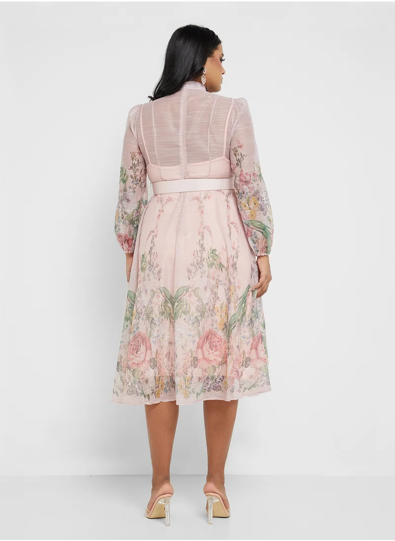 خزانة Plus size floral print dress