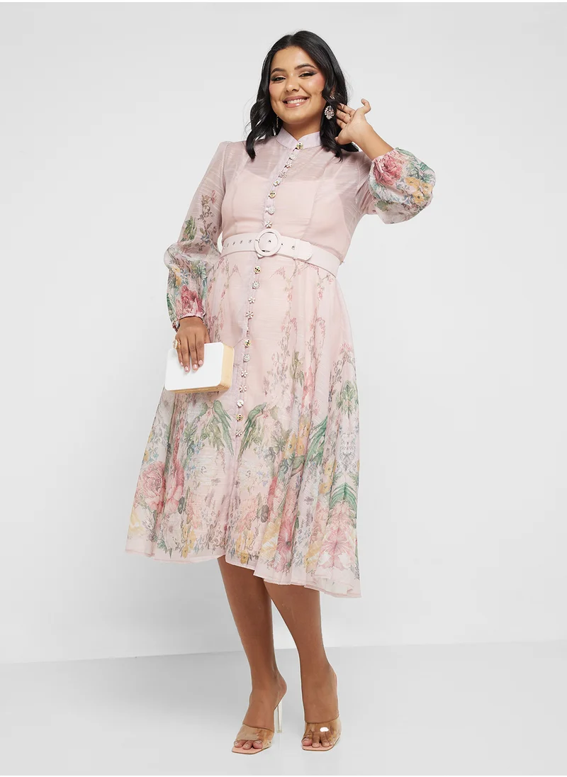 Khizana Plus size floral print dress