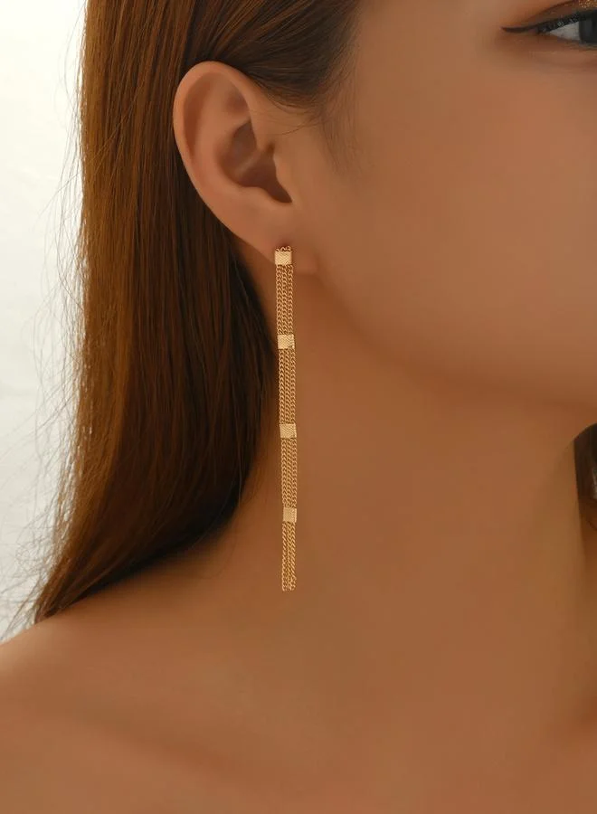Take Two Women Gold Tassel Earrings