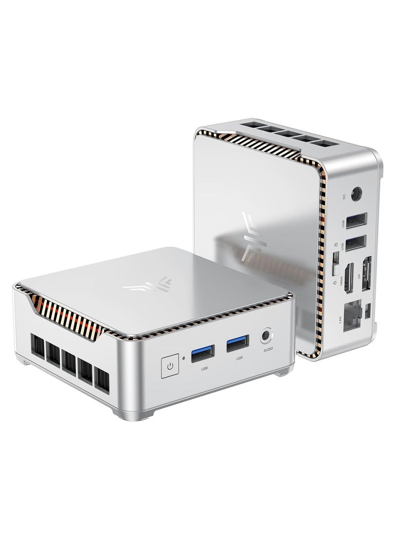 NIPOGI Mini PC AMD Ryzen Embedded R2544 (4C/8T, Up to 3.7GHz), 16GB DDR4 512GB SSD Mini Computers, Support 4K@60Hz Triple Display WiFi5/BT4.2/DP1.4/HDMI2.0/USB3.2 Gen1 Type-C,Windows 11 Pro white - Image 1
