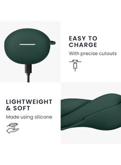 Generic Silicone Protective  Case for Huawei FreeBuds 5i/6i with Keychain Cover (Dark Green)  - Image 3