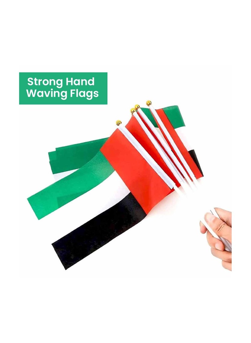 Generic UAE National Day Party Supplies Combo – Includes 1 UAE Flag Bunting, 25 Handheld UAE Flags, and 25 Double-Sided Cake Toppers – Ideal for National Day Celebrations, UAE Events  - Image 4