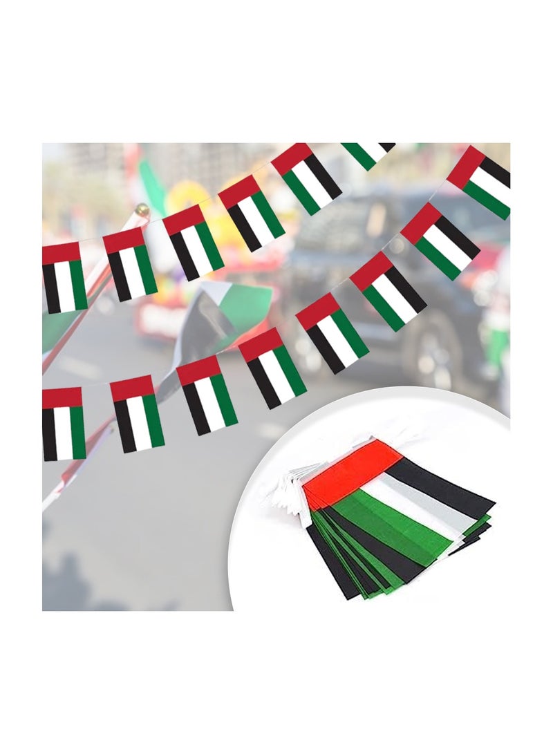 Generic UAE National Day Party Supplies Combo – Includes 1 UAE Flag Bunting, 25 Handheld UAE Flags, and 25 Double-Sided Cake Toppers – Ideal for National Day Celebrations, UAE Events  - Image 3