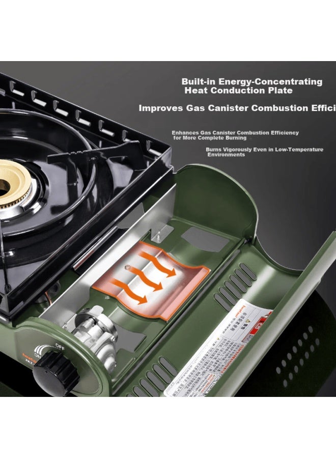 Iwatani Portable Cassette Stove, Self-driving Tour Outdoor Windproof Camping Gas Stove, Hot Pot Cooker Zkz-2f + Soup Pot Set - Image 3