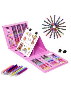 RAQTA 208-Piece Kids Art Set – Drawing & Painting Kit with Trifold Easel, Pencils, Watercolor Pens, Oil Pastels & More  - Image 1