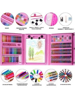 RAQTA 208-Piece Kids Art Set – Drawing & Painting Kit with Trifold Easel, Pencils, Watercolor Pens, Oil Pastels & More  - Image 2