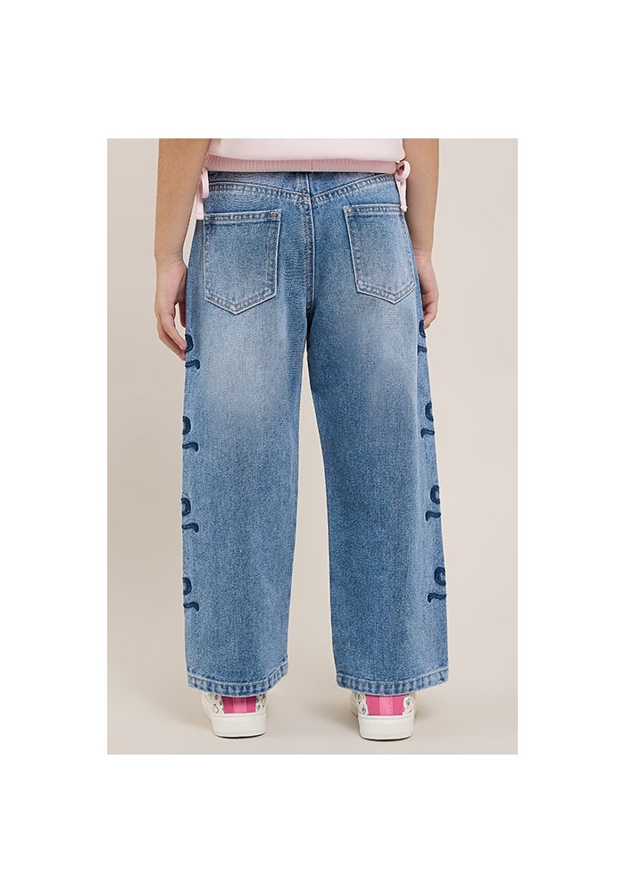 R&B Embroidered  Straight Fit Jeans with Button Closure - Image 5