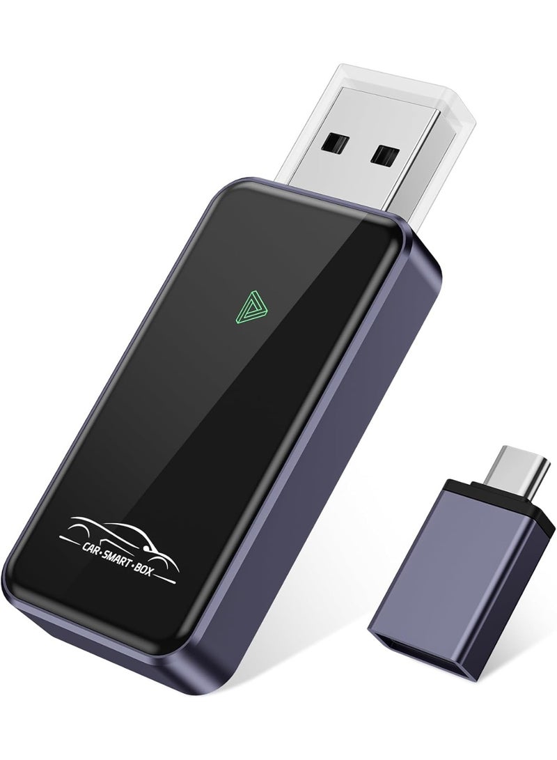 CarPlay Wireless Adapter for iPhone Only,Car Play Adapter Mini Size Plug & Play,Converts Wired CarPlay to Wireless, Low Latency, Fit for 2015+ Vehicles & iOS 10+ - Image 1