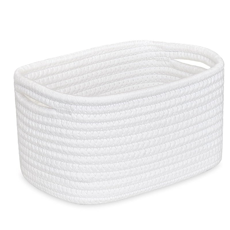 ABenkle Small Basket Woven Storage Baskets for Organizing Toy Basket Cute Decorative Shelf Closet Organizer Woven Storage Bins for Baby Nursery Empty Gift Baskets 87 x 63 x 472 - Image 1