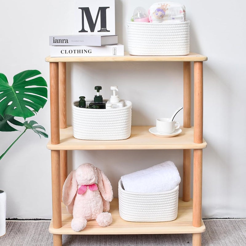 ABenkle Small Basket Woven Storage Baskets for Organizing Toy Basket Cute Decorative Shelf Closet Organizer Woven Storage Bins for Baby Nursery Empty Gift Baskets 87 x 63 x 472 - Image 5
