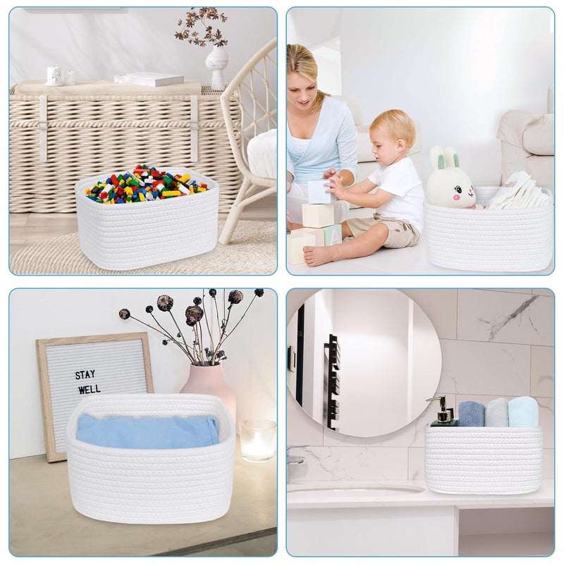 ABenkle Small Basket Woven Storage Baskets for Organizing Toy Basket Cute Decorative Shelf Closet Organizer Woven Storage Bins for Baby Nursery Empty Gift Baskets 87 x 63 x 472 - Image 4