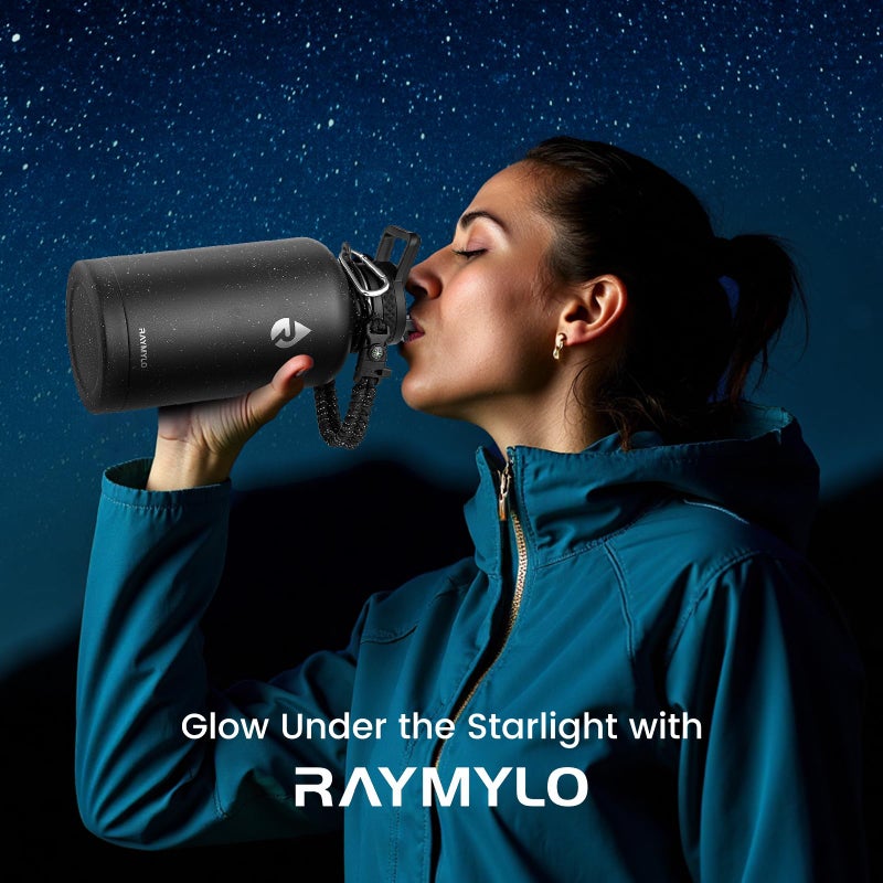 Raymylo 64Oz Insulated Water Bottle  Triple Wall Vacuum Stainless Steel Water Bottles - Keeps Cold 48H  Reusable Half Gallon Jug For Gym  Sports  Camping  Hiking Travel  Starry Sky-Black - Image 2