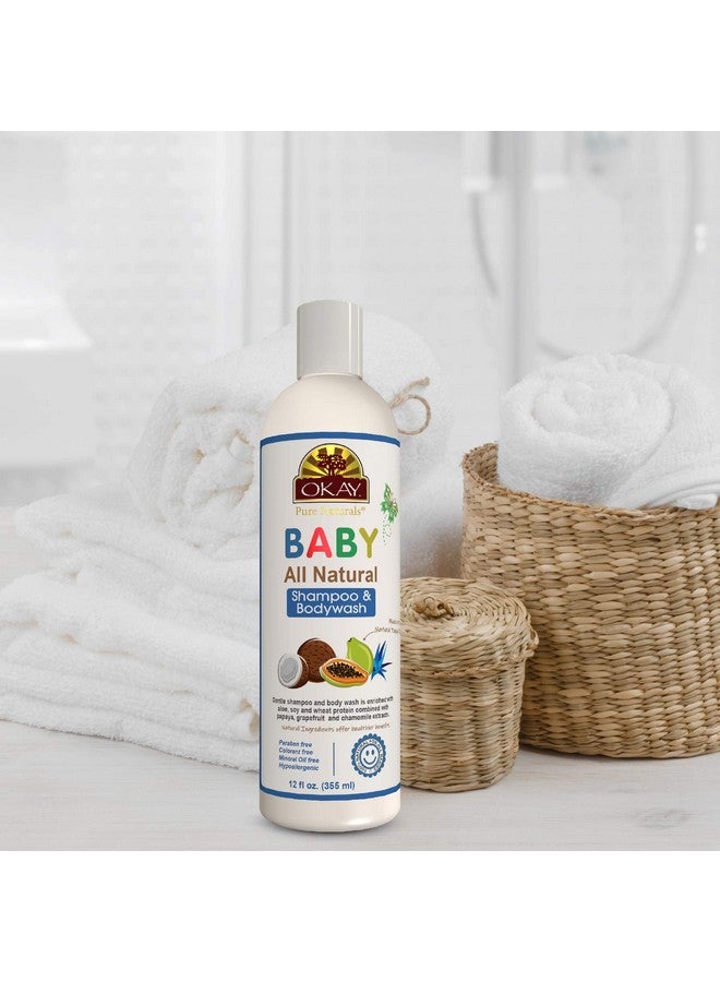 OKAY All Natural Baby Shampoo&Body Wash with Organic Ingredients Helps Gently Cleanse,Nourish,and Soften Baby's Skin And Hair Sulfate,Silicone,Paraben Free For All Skin&Hair Types Made in USA 12 oz - Image 1